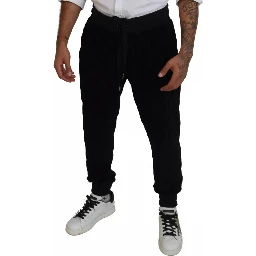 Black Cotton Skinny Jogger Sweatpants Pants
