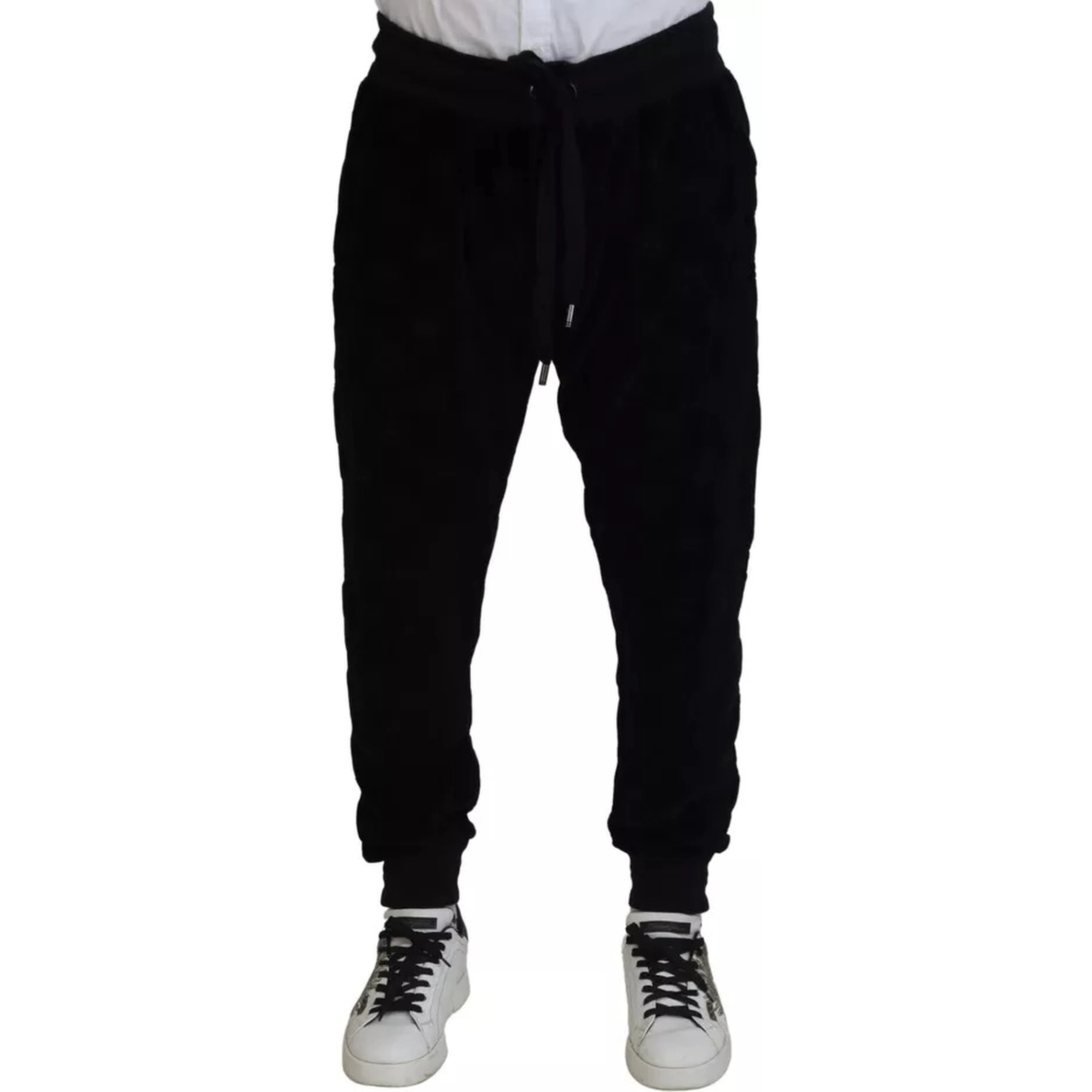 Black Cotton Skinny Jogger Sweatpants Pants
