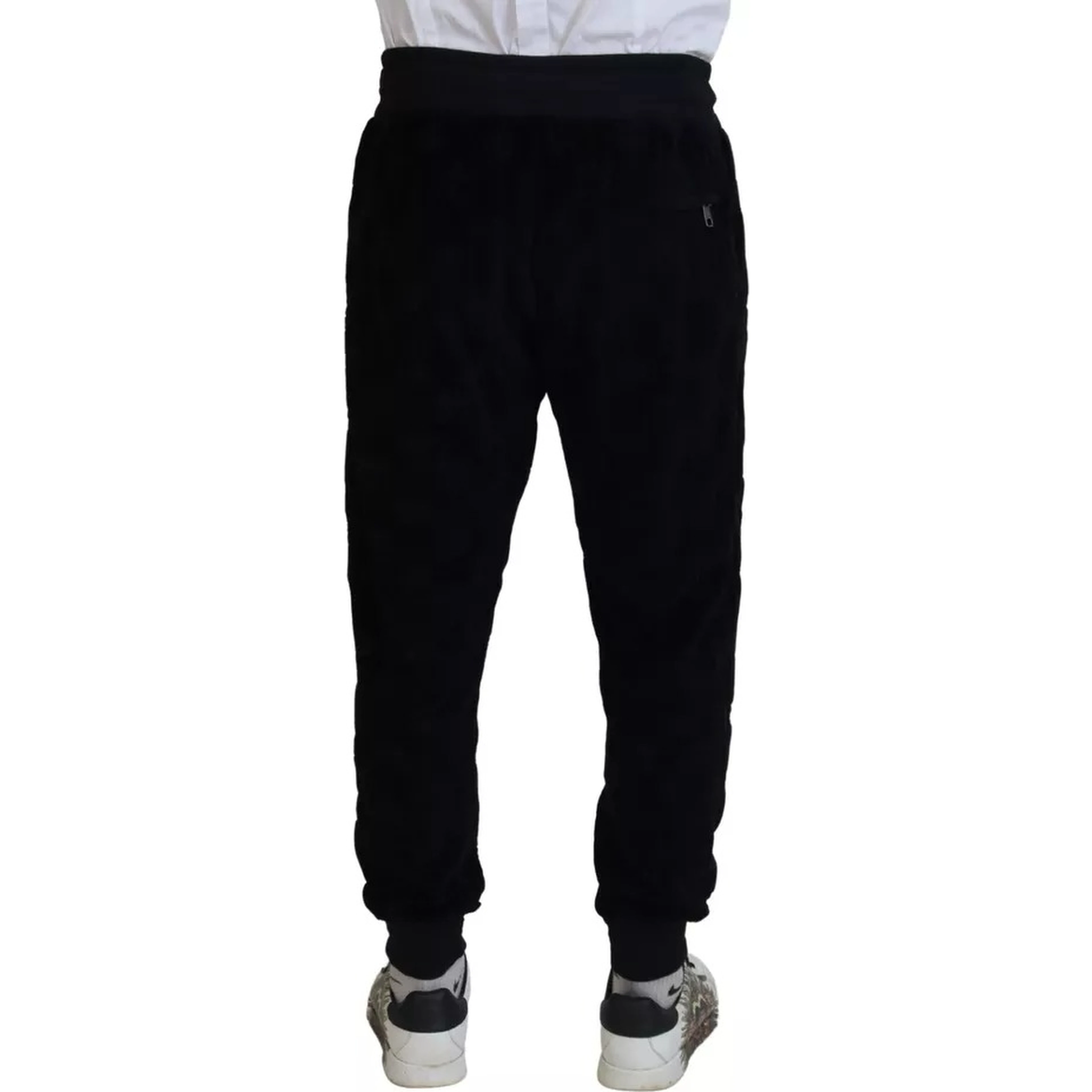 Black Cotton Skinny Jogger Sweatpants Pants
