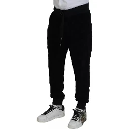 Black Cotton Skinny Jogger Sweatpants Pants