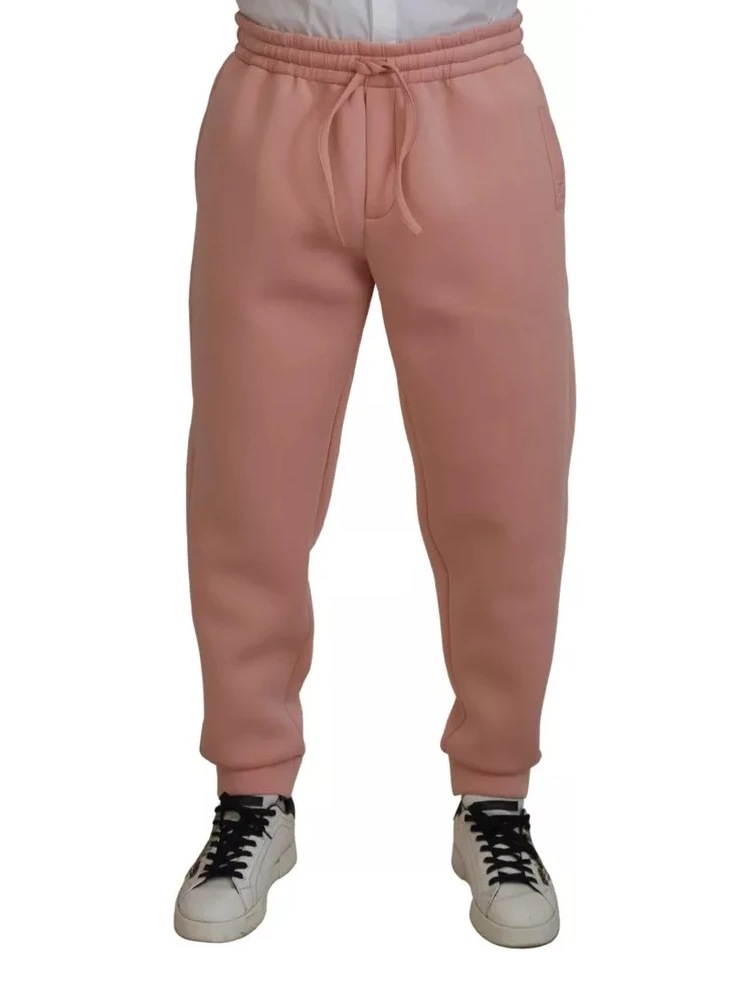 Pink Polyester Sweatpants Jogger Pants
