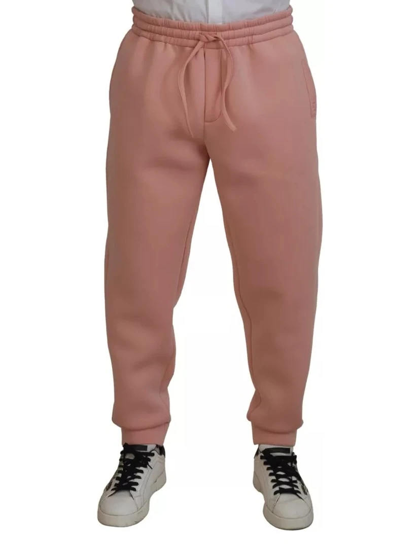 Pink Polyester Sweatpants Jogger Pants