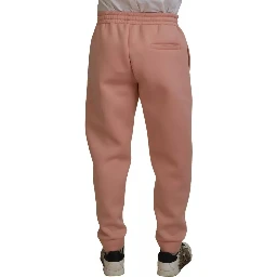 Pink Polyester Sweatpants Jogger Pants