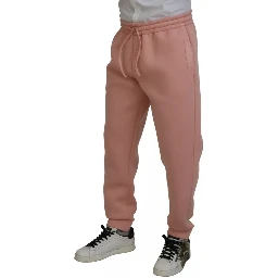 Pink Polyester Sweatpants Jogger Pants