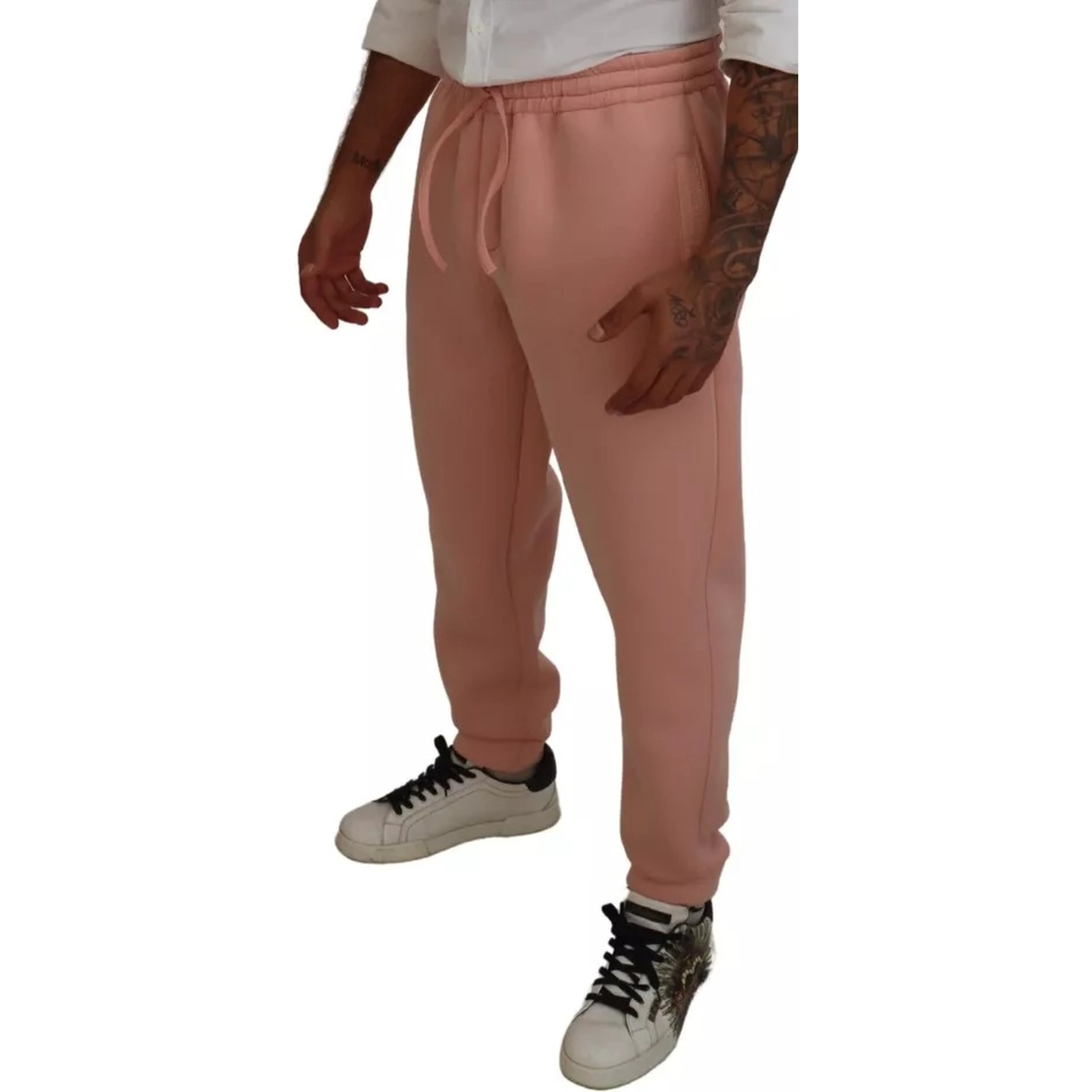 Pink Polyester Sweatpants Jogger Pants