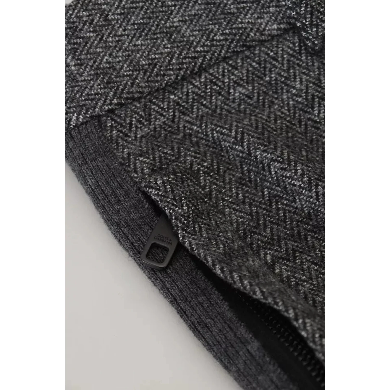 Gray Chevron Viscose Skinny Pants