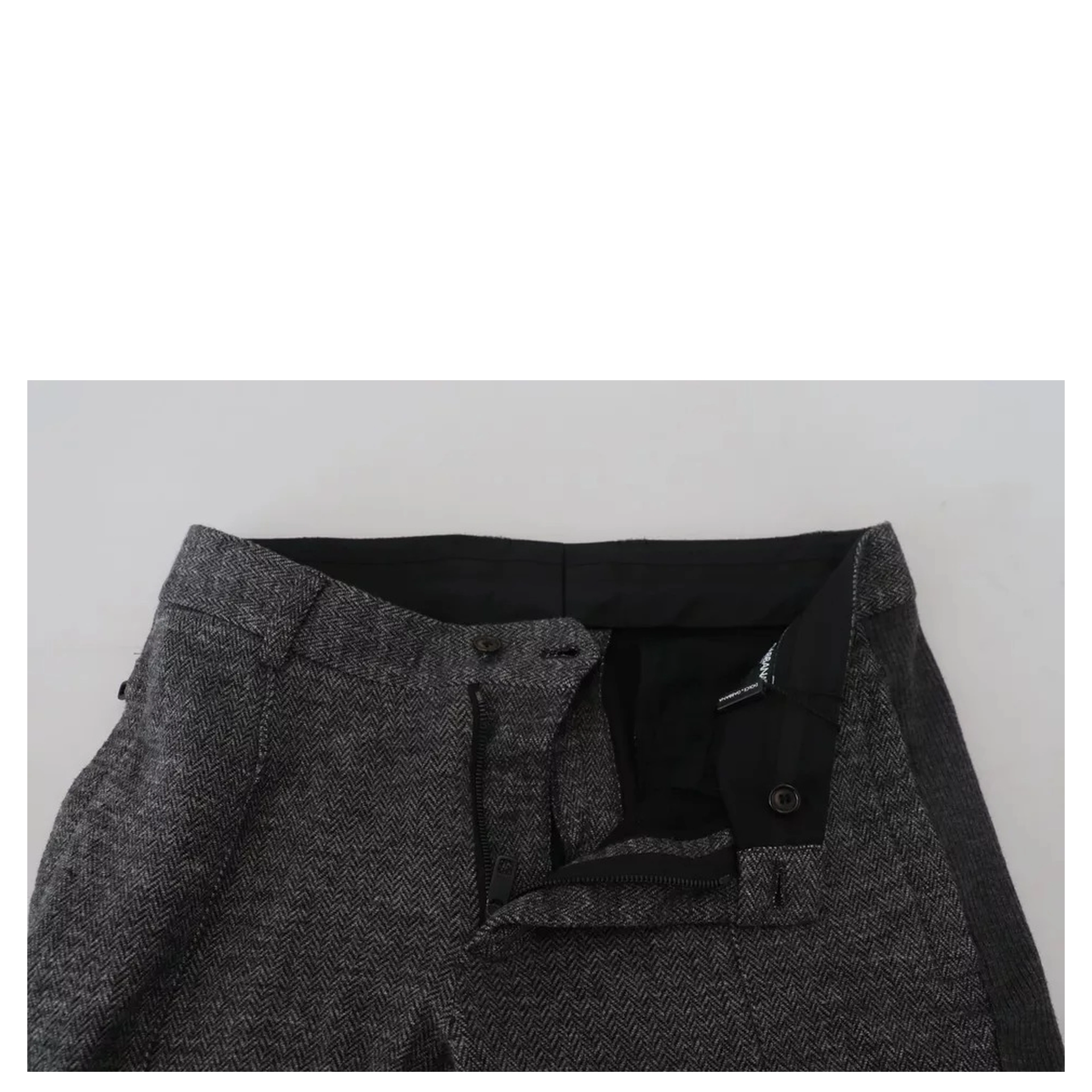 Gray Chevron Viscose Skinny Pants