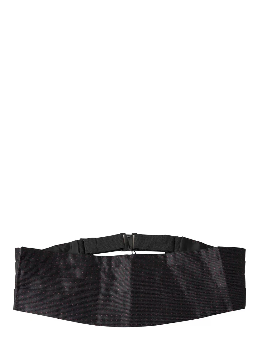 Black Silk Dotted Waist Tuxedo Belt Cummerbund