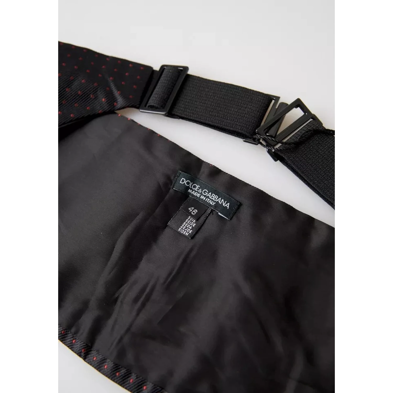 Black Silk Dotted Waist Tuxedo Belt Cummerbund