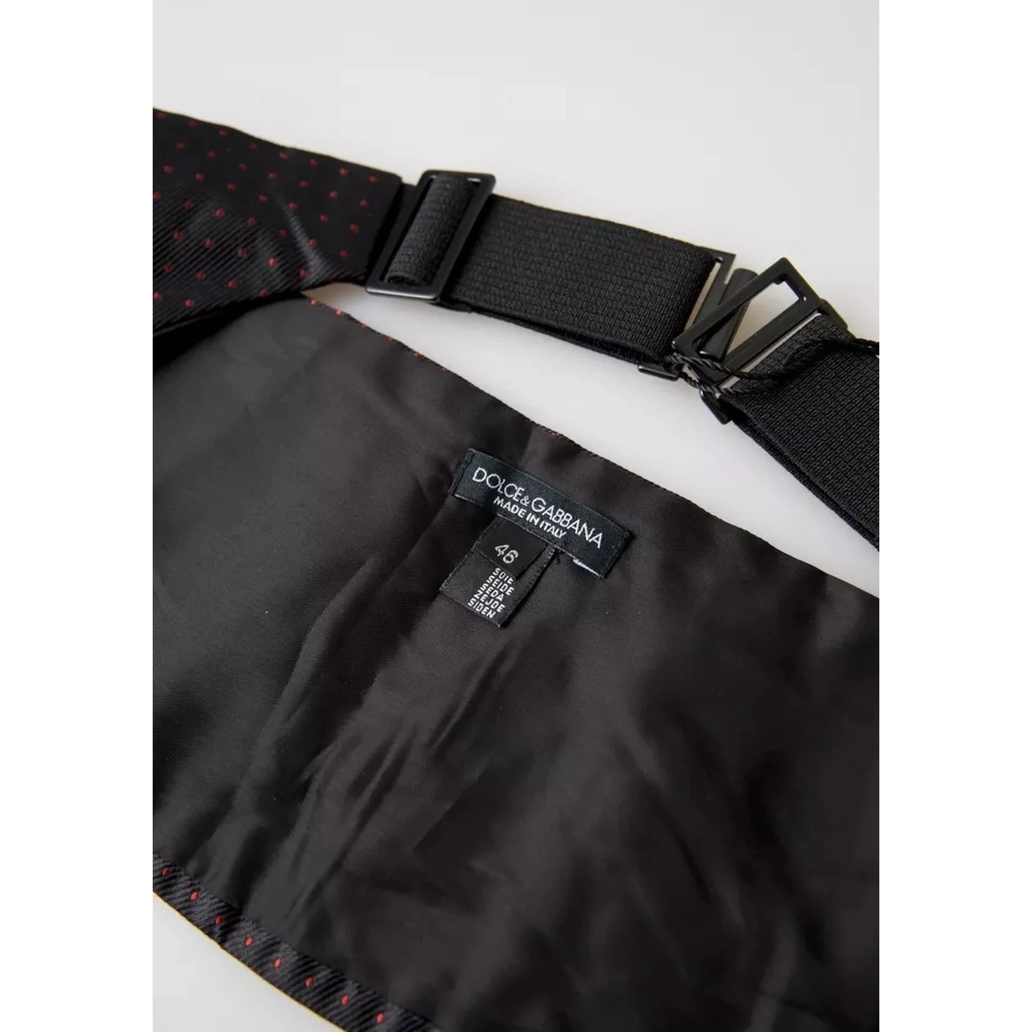 Black Silk Dotted Waist Tuxedo Belt Cummerbund