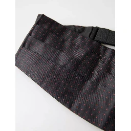 Black Silk Dotted Waist Tuxedo Belt Cummerbund