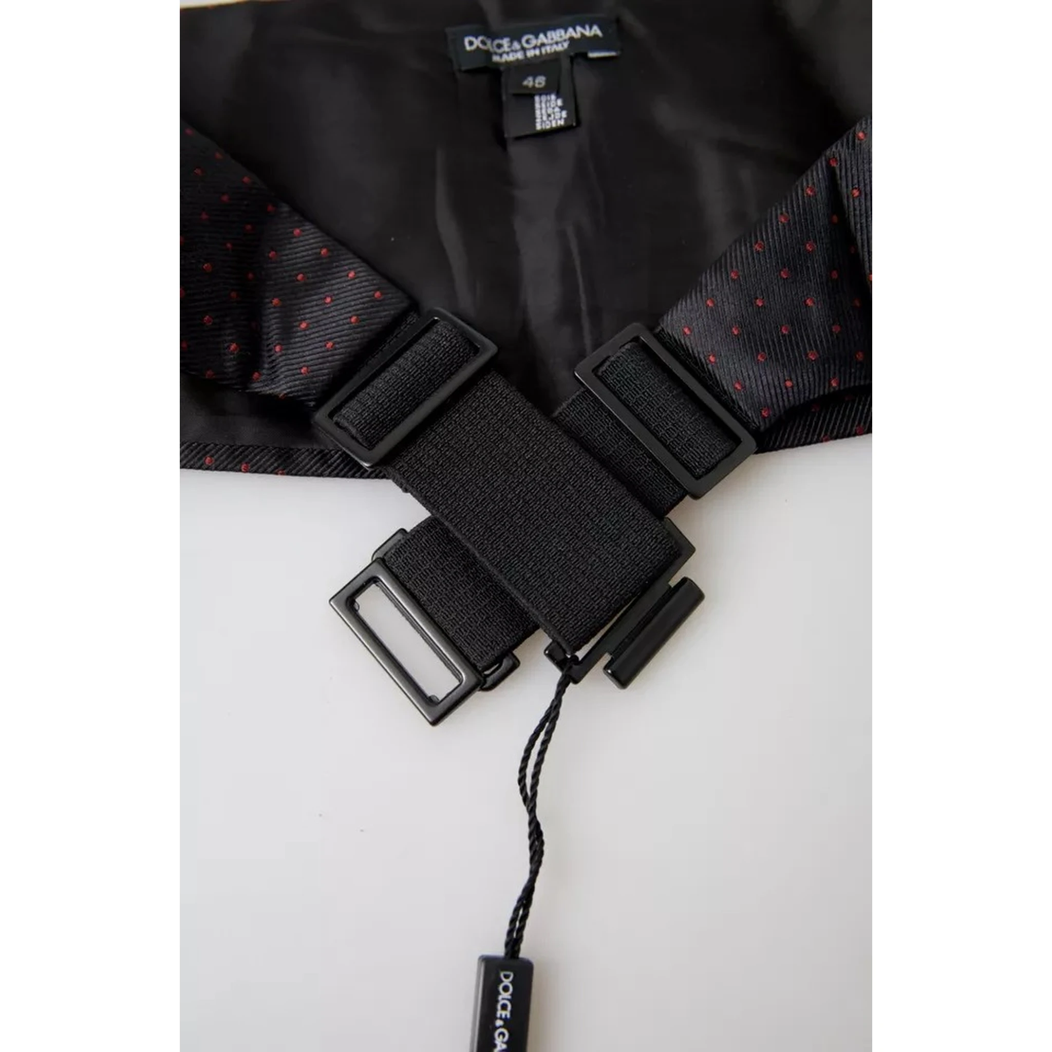 Black Silk Dotted Waist Tuxedo Belt Cummerbund