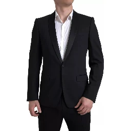 Black Wool Single Breasted MARTINI Blazerclothing