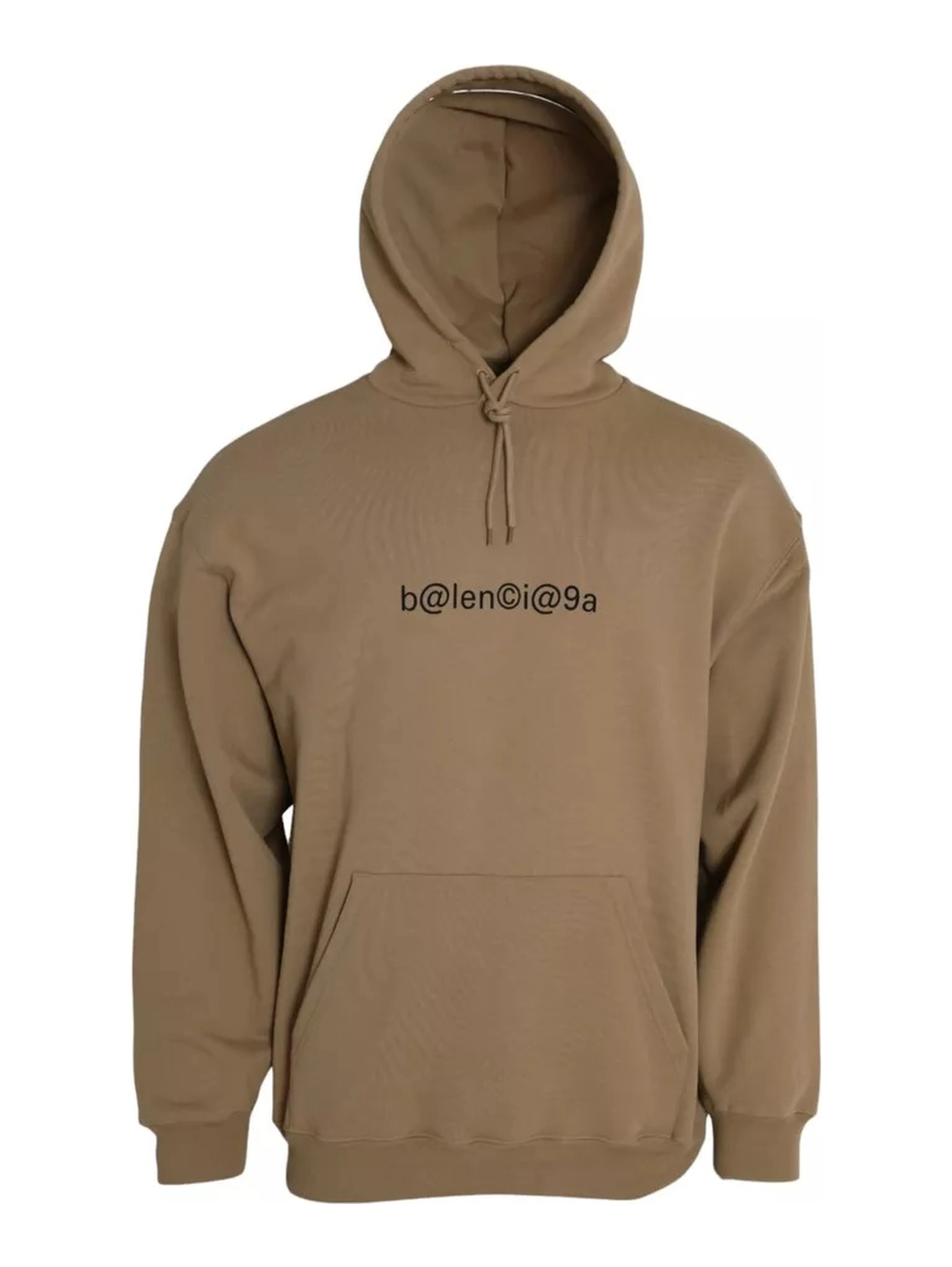 Brown Cotton Symbolic Molleton Bouclette Hooded Sweater