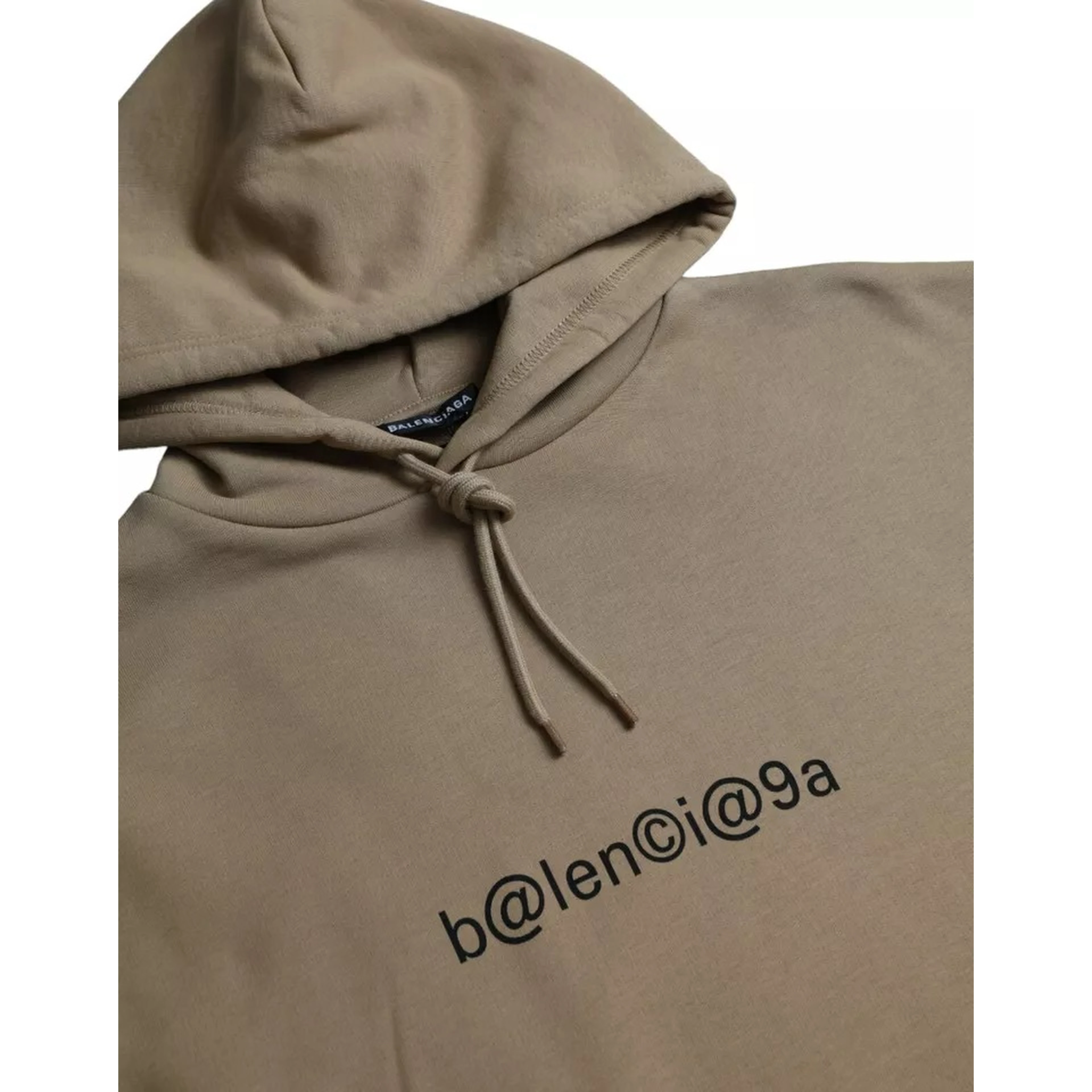 Brown Cotton Symbolic Molleton Bouclette Hooded Sweater