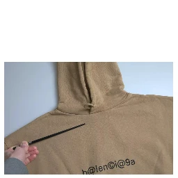 Brown Cotton Symbolic Molleton Bouclette Hooded Sweater