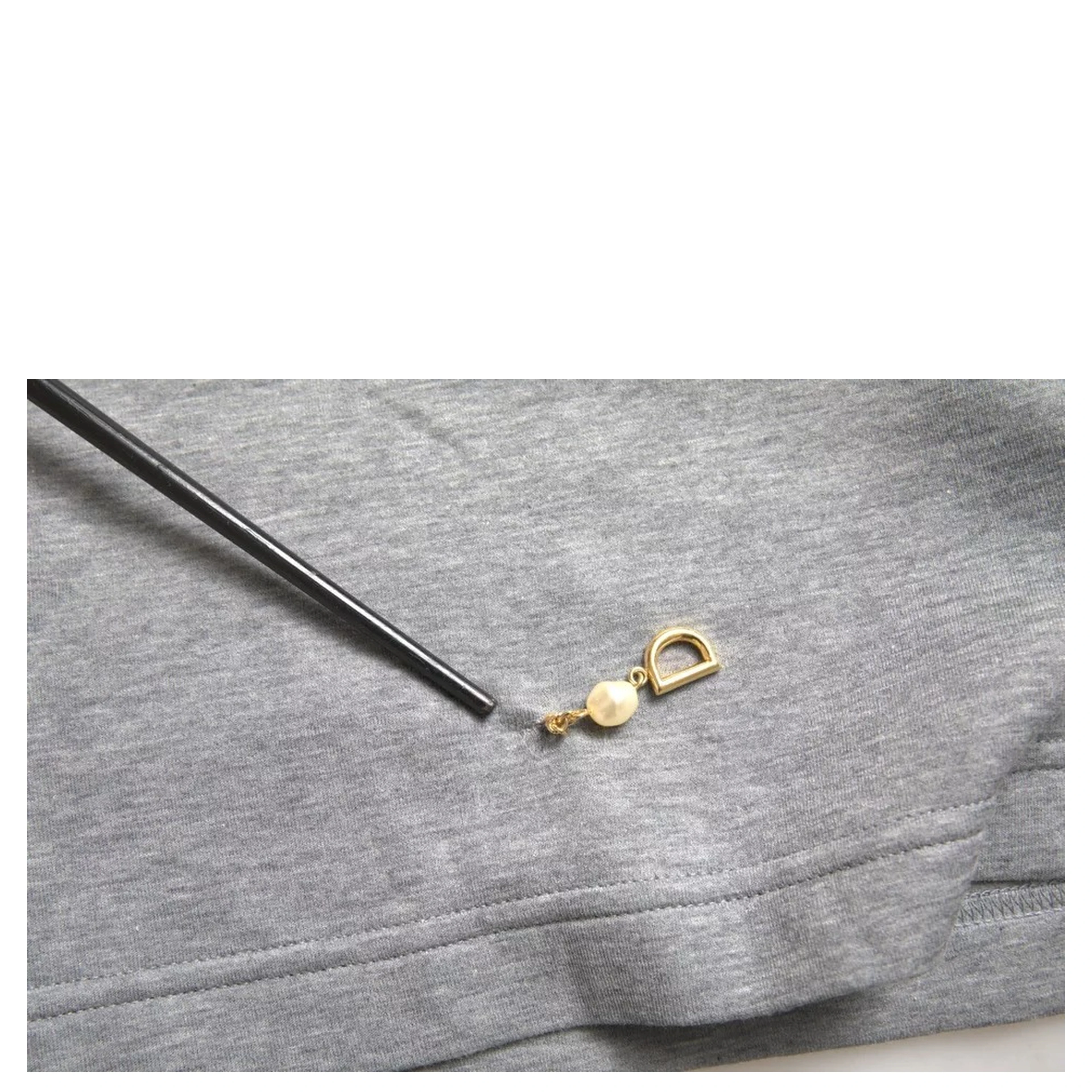 Gray Cotton Embellished Crew Neck  T-shirt