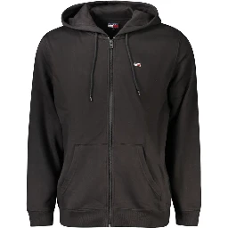 Regular fit organic cotton fleece zip-thru hoody sweatshirt
