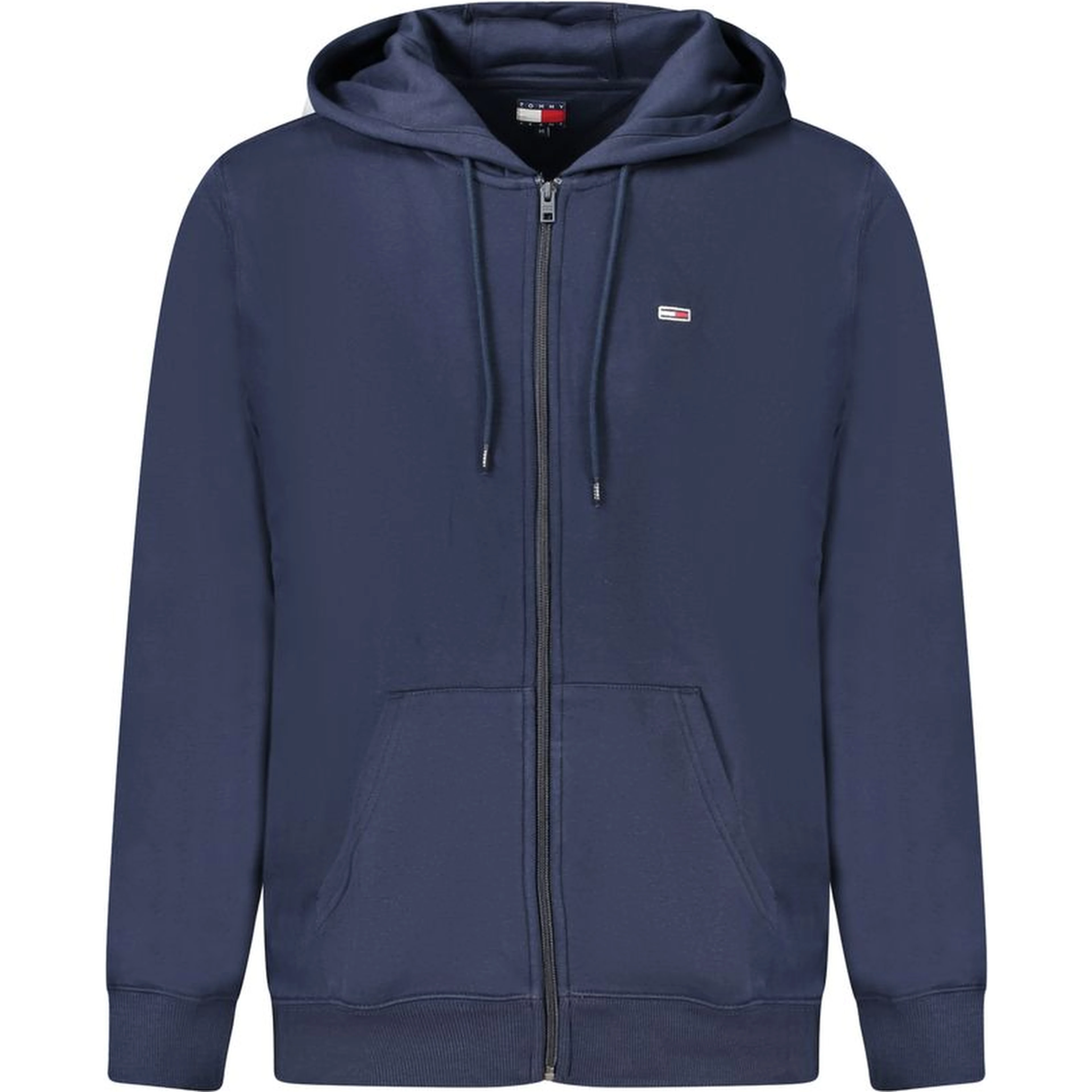 Full-zip hooded sweatshirt.