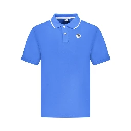 Blue Cotton Polo Shirt