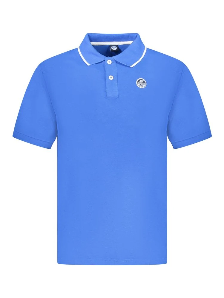 Blue Cotton Polo Shirt