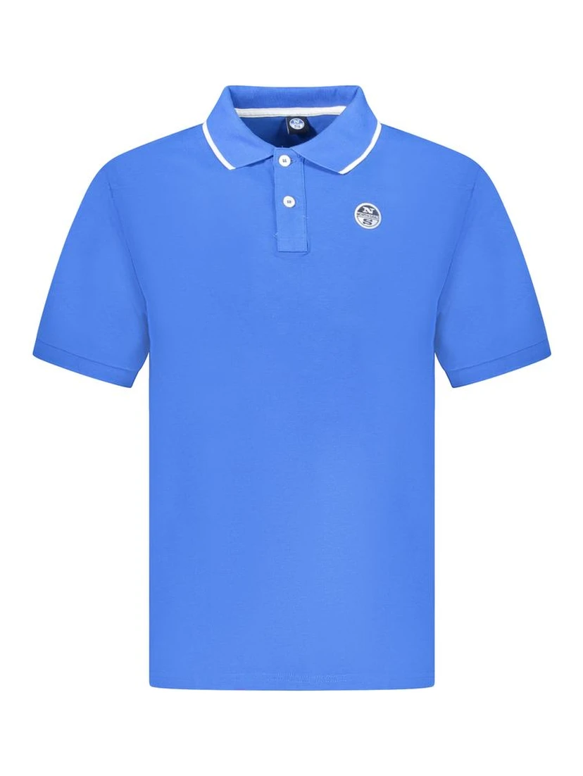 Blue Cotton Polo Shirt