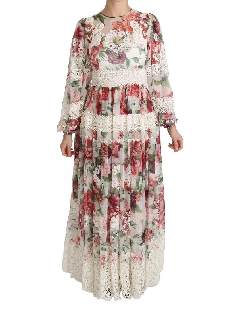 Multicolor Floral Maxi Sheath Dress