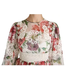 Multicolor Floral Maxi Sheath Dress