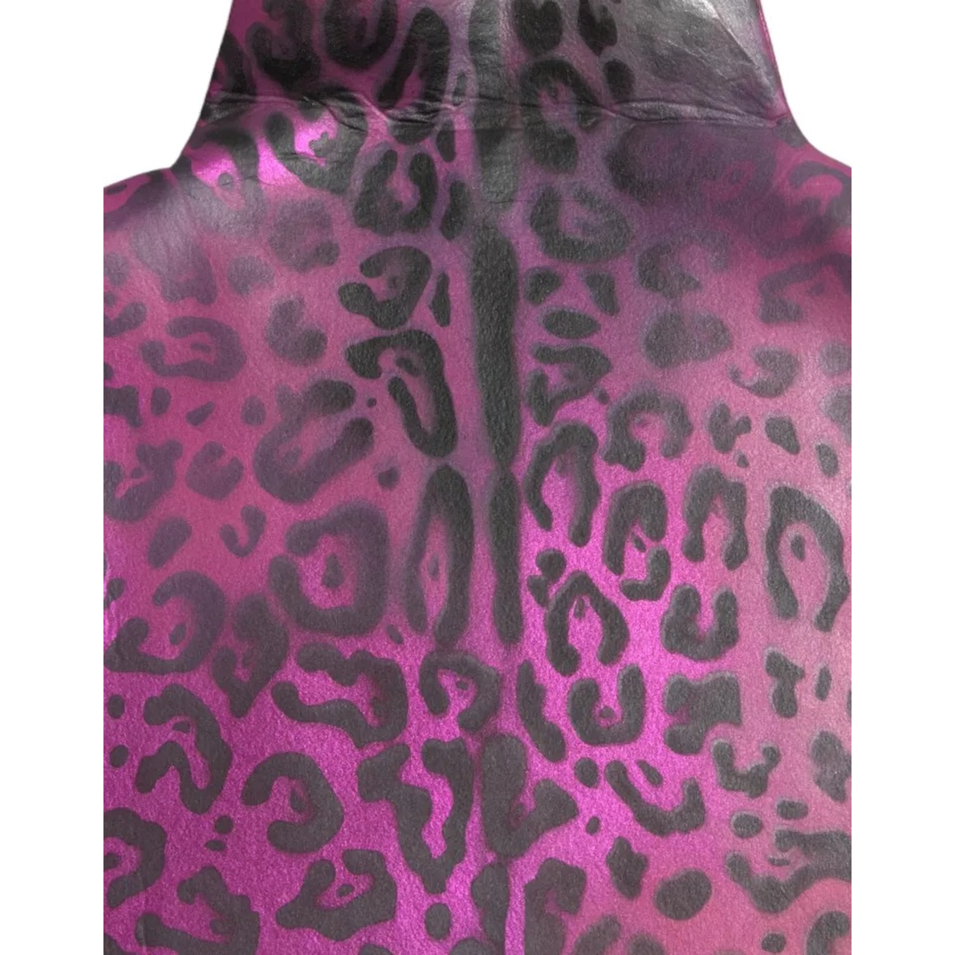 Pink Leopard Print Polyester Shift Midi Dress
