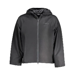 Black Polyester Jackets & Coat