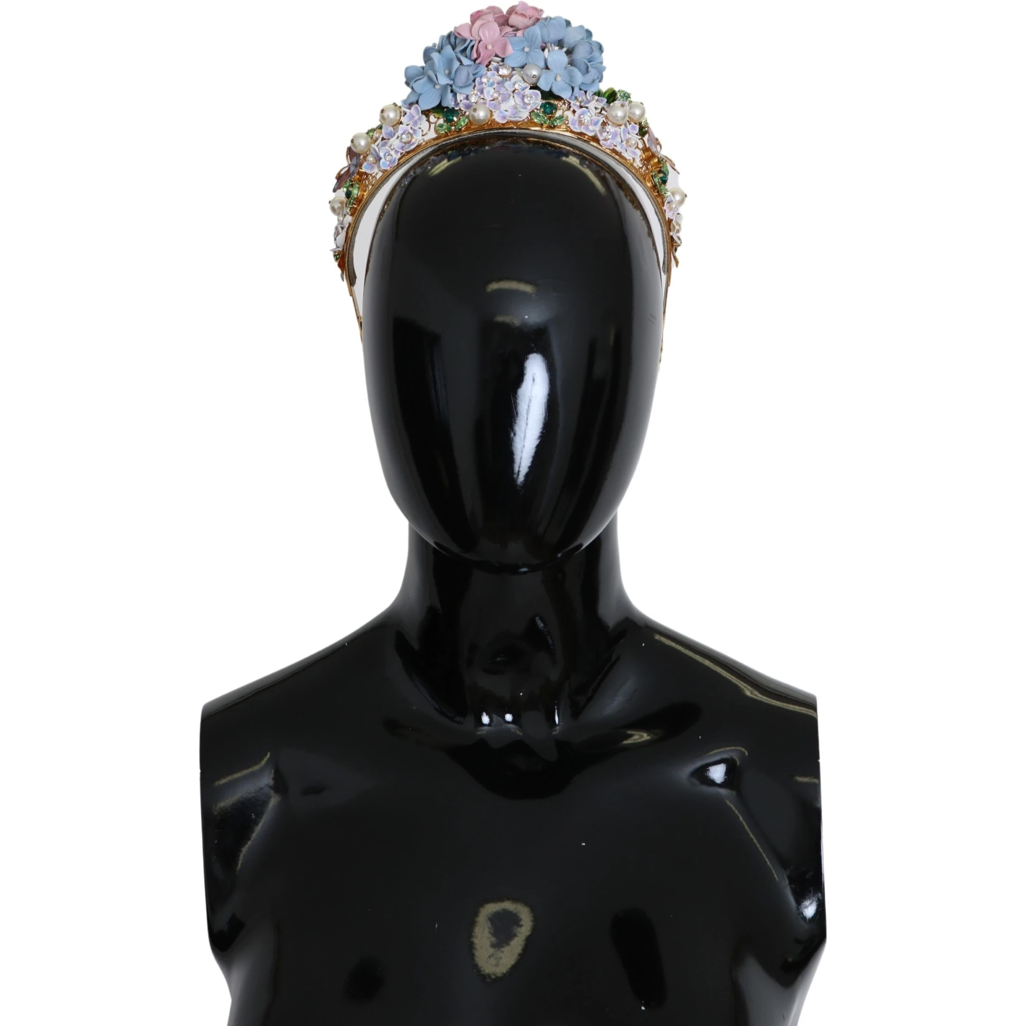 Gold Crystal Purple Hortensia Headband Crown Diadem