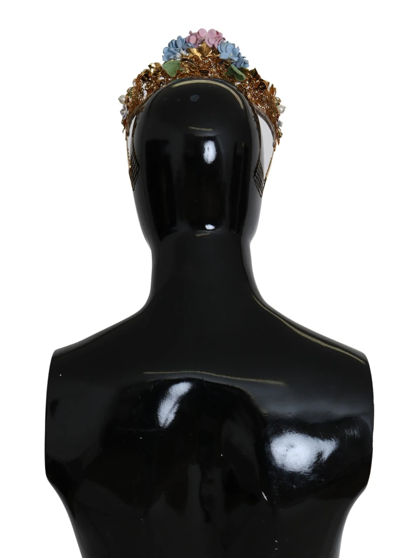 Gold Crystal Purple Hortensia Headband Crown Diadem