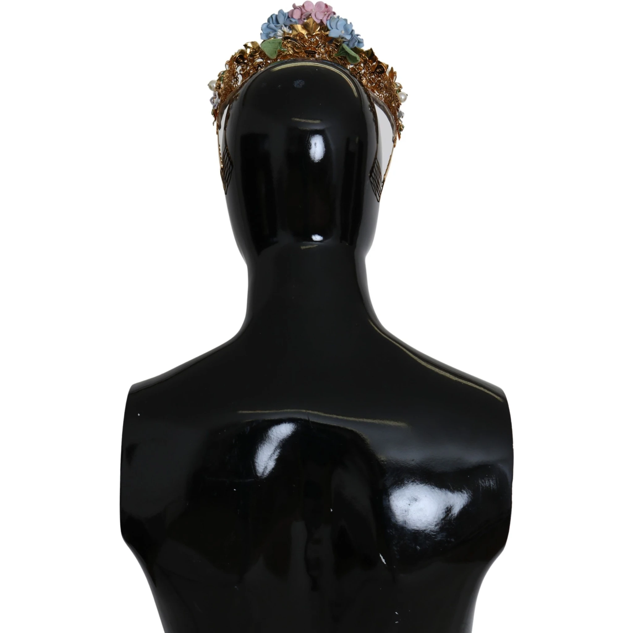 Gold Crystal Purple Hortensia Headband Crown Diadem