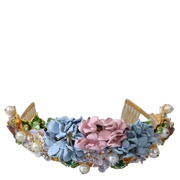 Gold Crystal Purple Hortensia Headband Crown Diadem