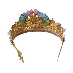 Gold Crystal Purple Hortensia Headband Crown Diadem
