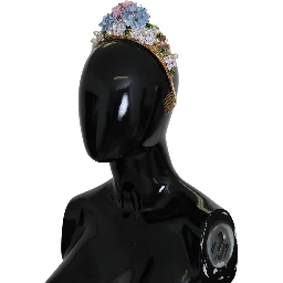 Gold Crystal Purple Hortensia Headband Crown Diadem