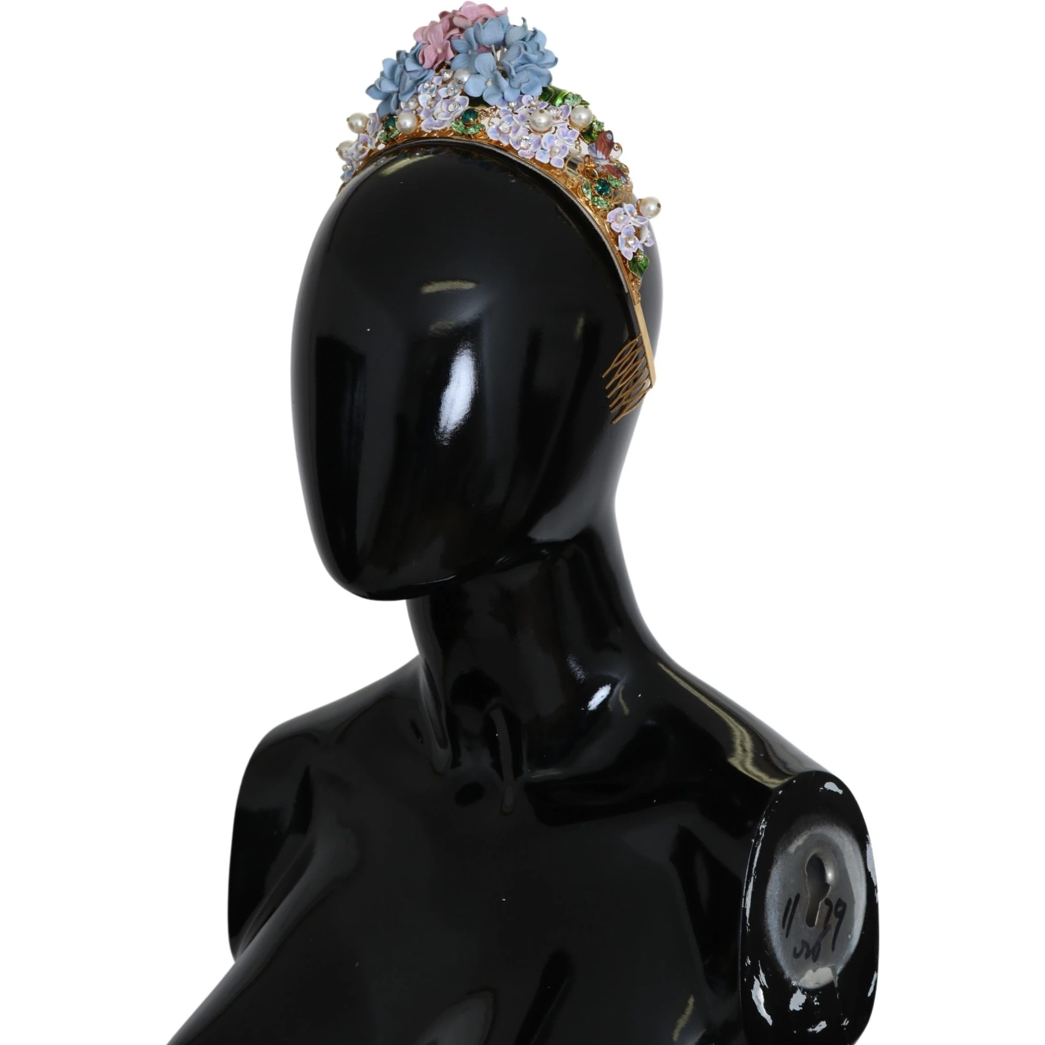 Gold Crystal Purple Hortensia Headband Crown Diadem