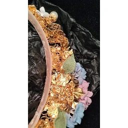 Gold Crystal Purple Hortensia Headband Crown Diadem