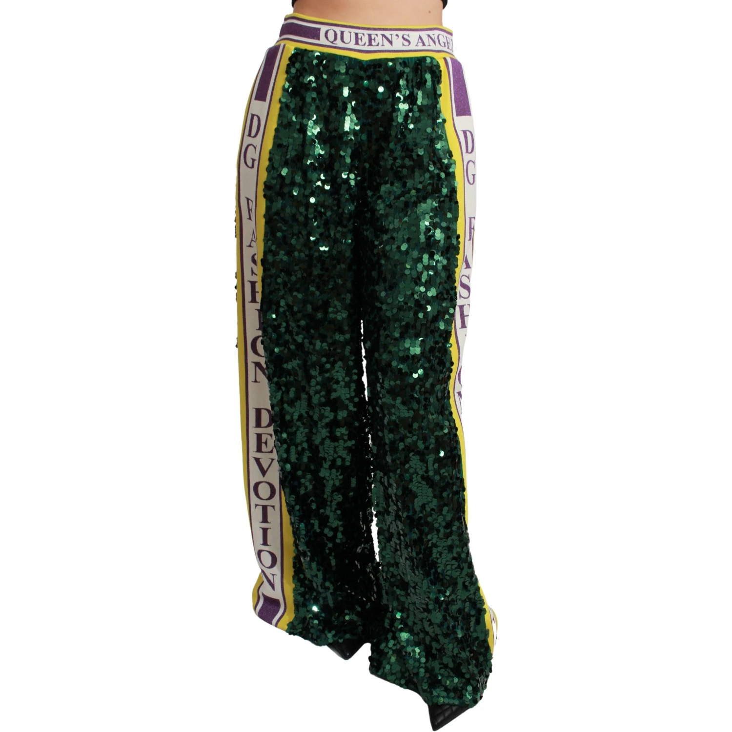 Green Sequin Trousers Queens Angel Pants