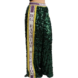 Green Sequin Trousers Queens Angel Pants