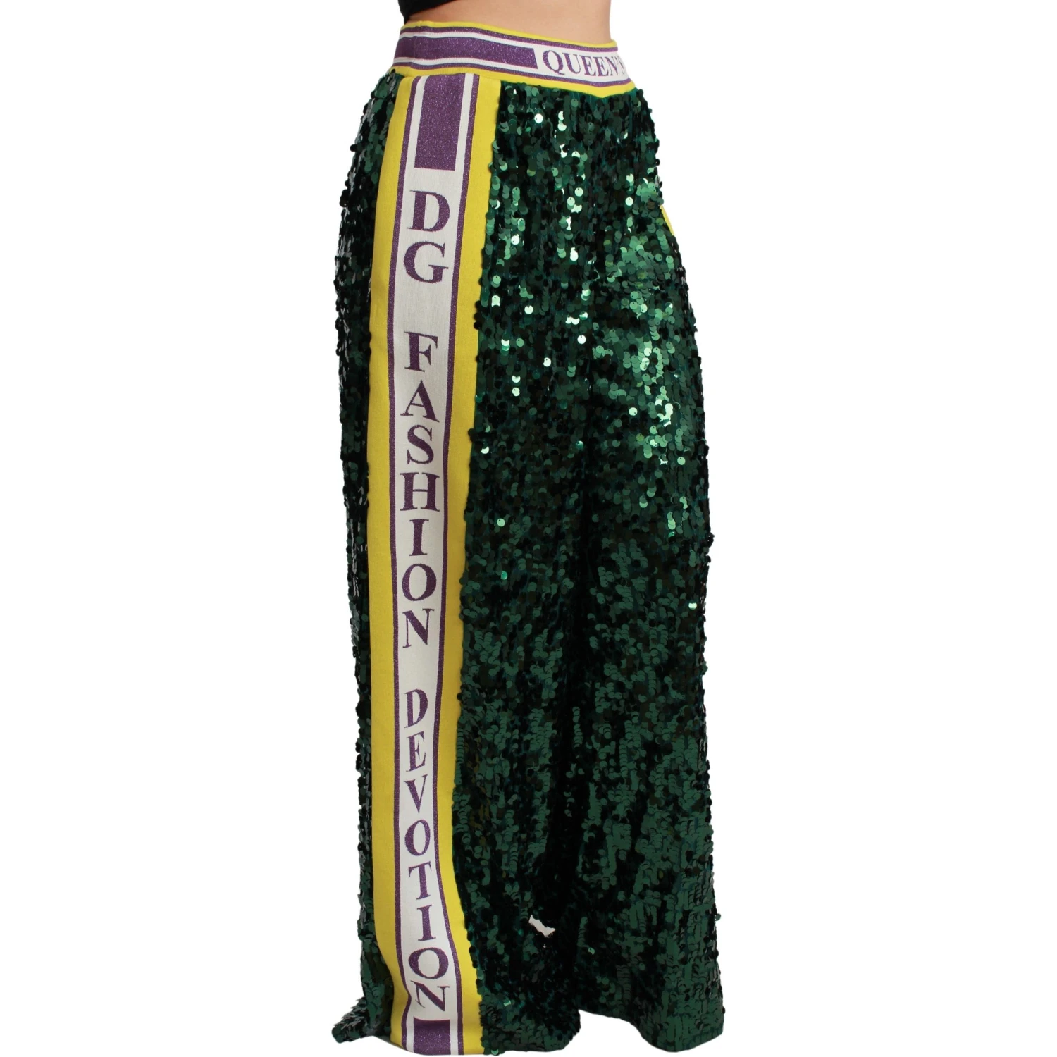 Green Sequin Trousers Queens Angel Pants
