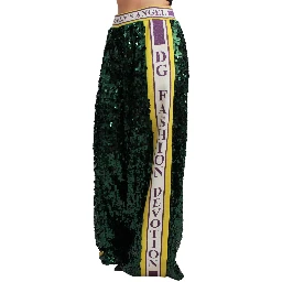 Green Sequin Trousers Queens Angel Pants