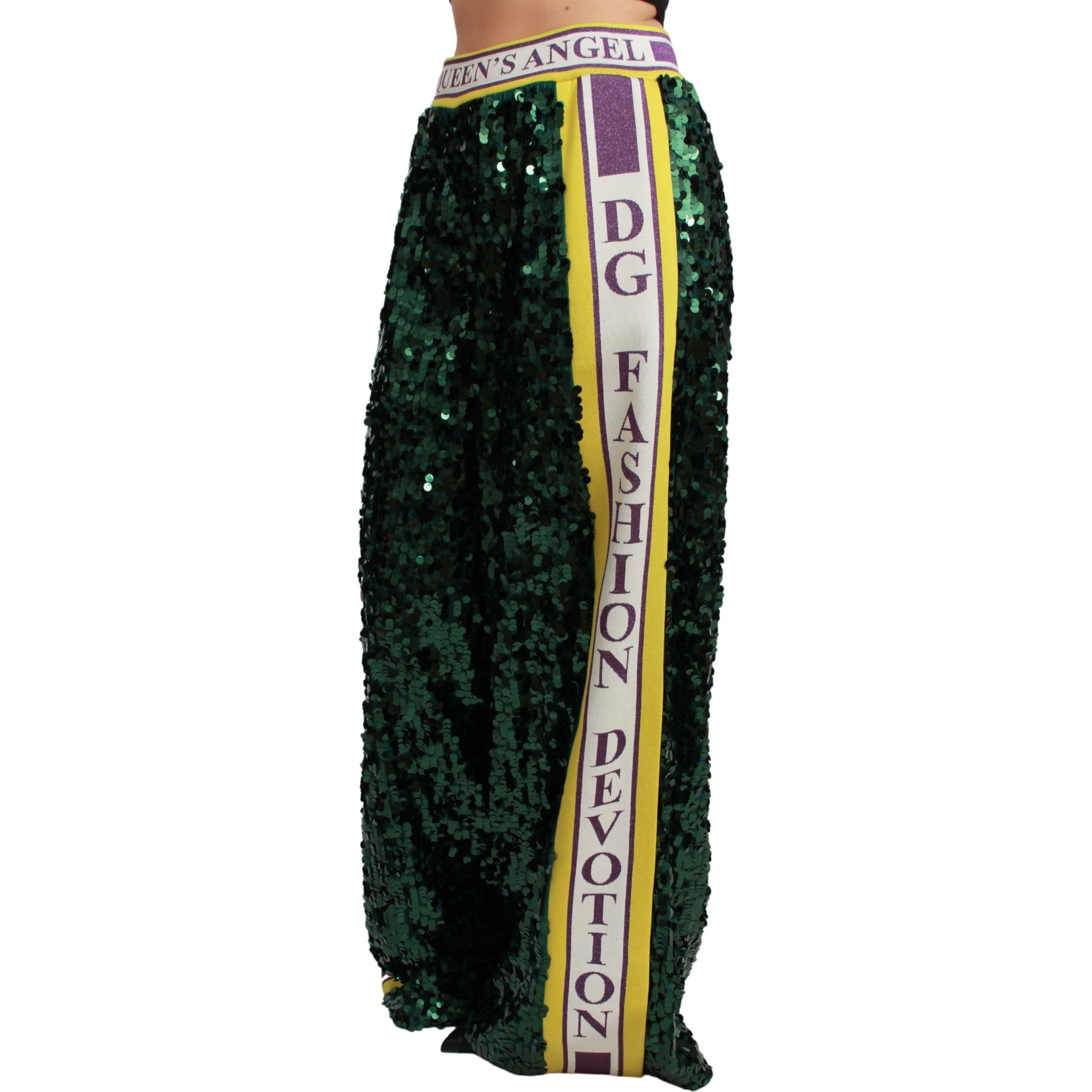 Green Sequin Trousers Queens Angel Pants
