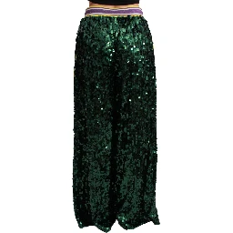Green Sequin Trousers Queens Angel Pants