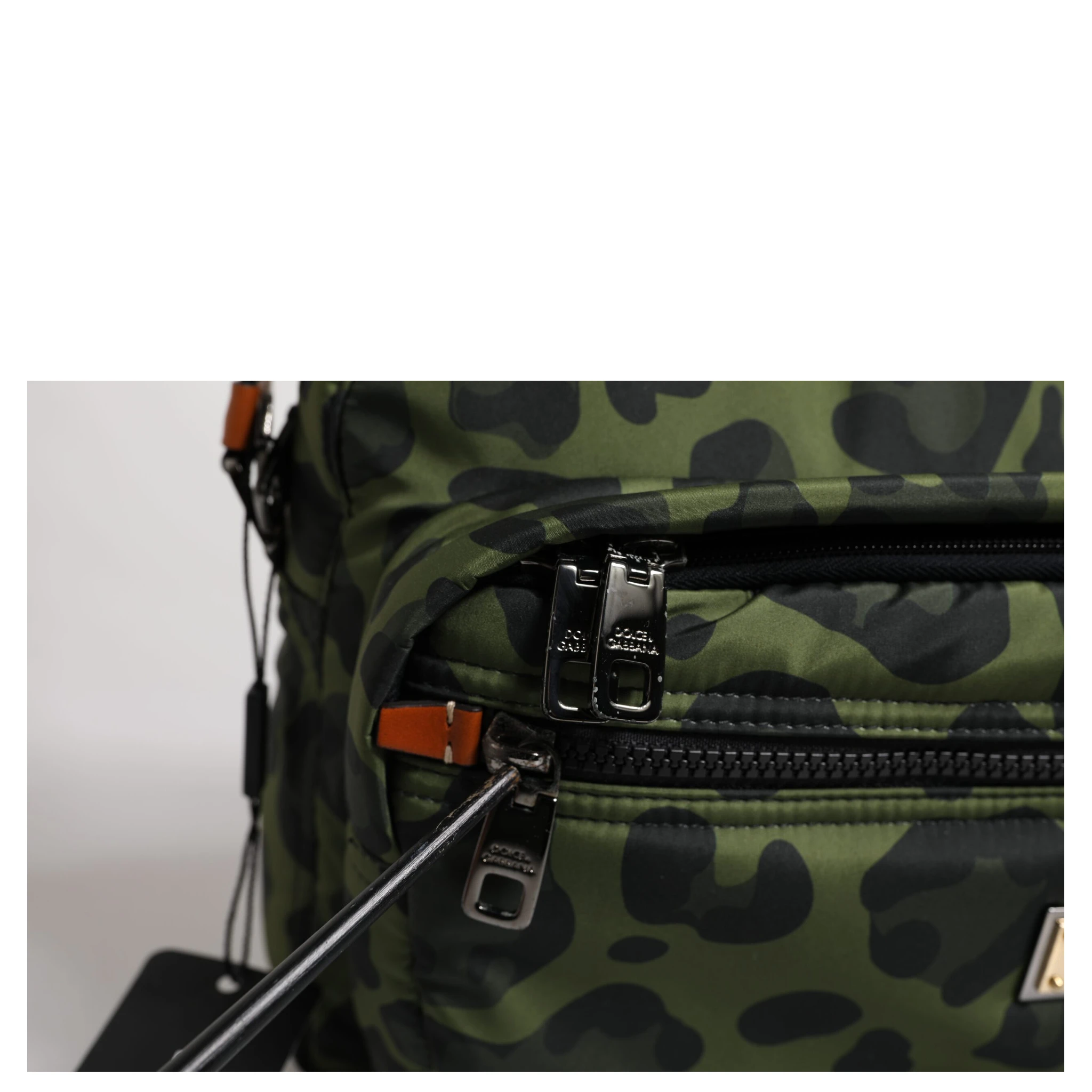 Green Polyester Leopard Print Shell Messenger Bag