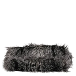Black Oversize Faux Fur Shopping Tote Bag