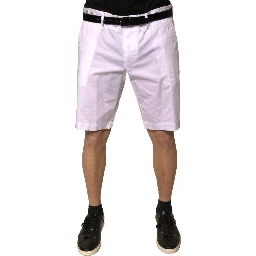 White Chinos Cotton Stretch Casual Shorts