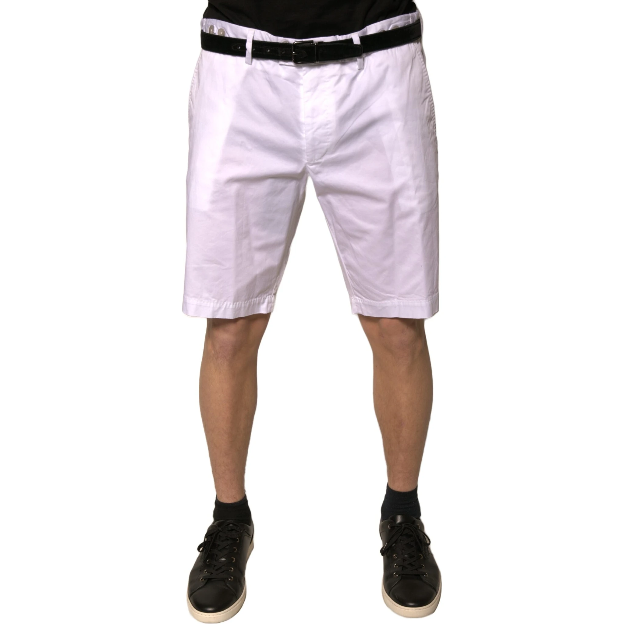 White Chinos Cotton Stretch Casual Shorts