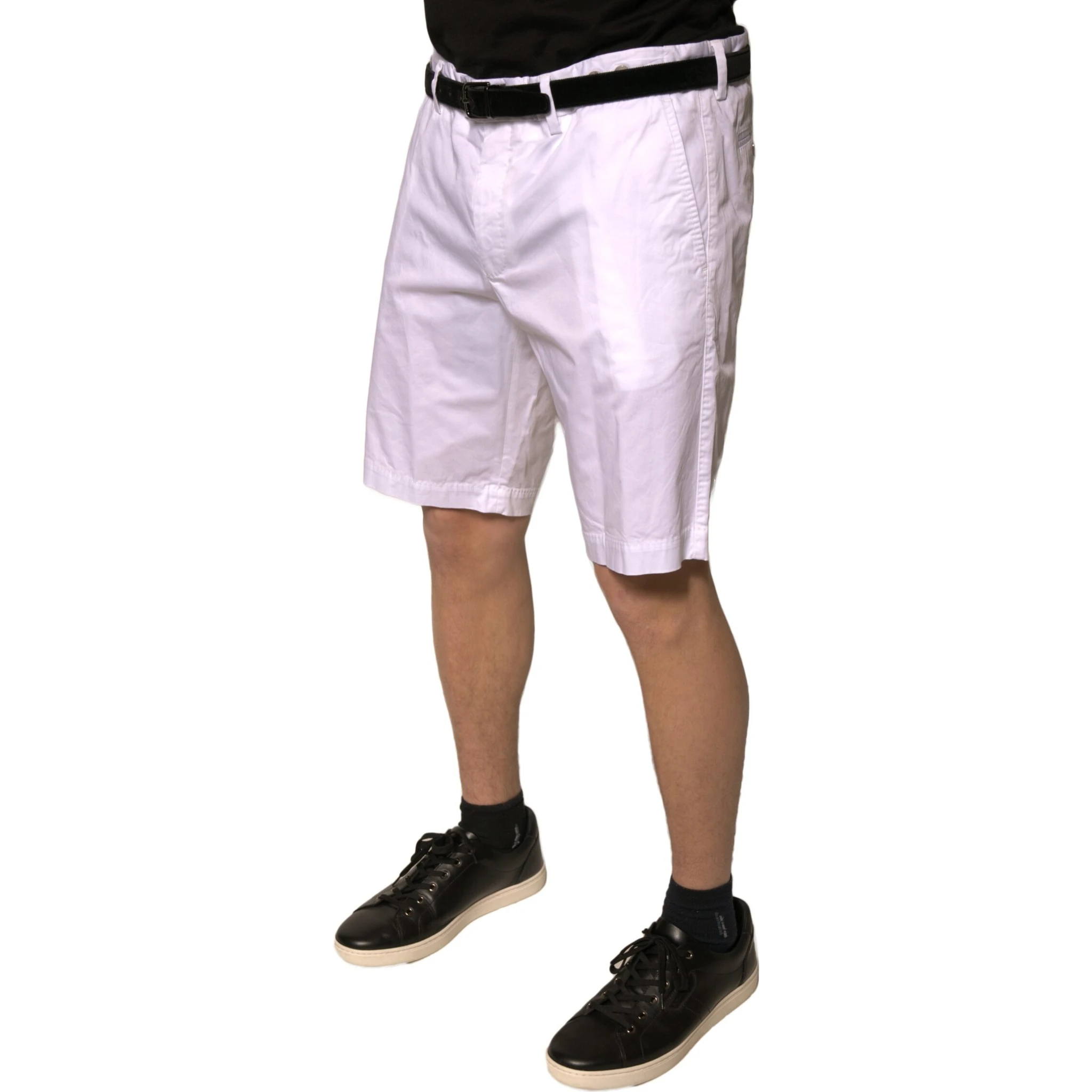 White Chinos Cotton Stretch Casual Shorts