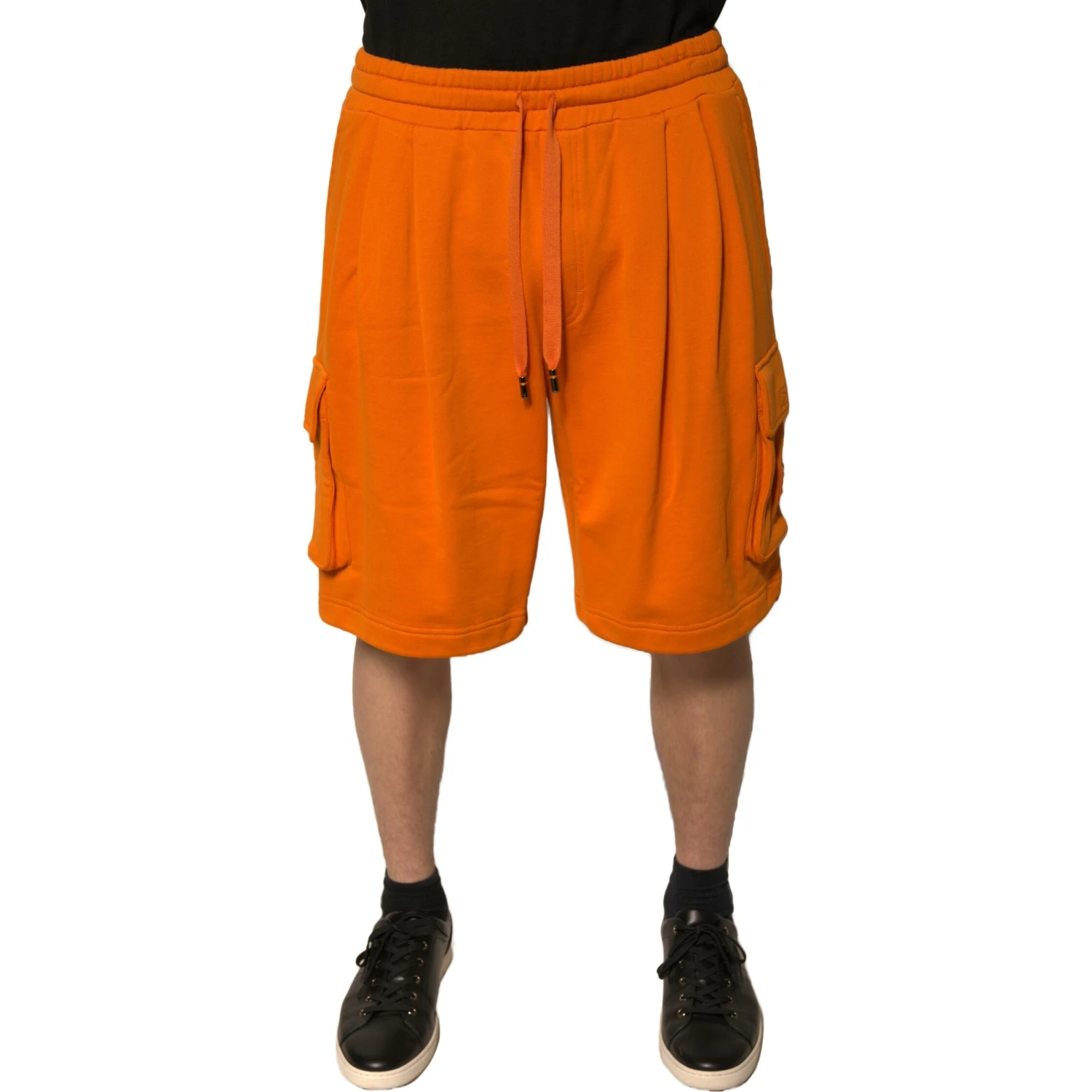 Orange Cotton Men Casual Cargo Bermuda Shorts